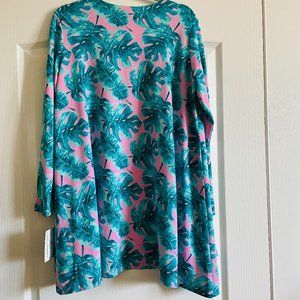 Lularoe Open Front Floral Tropical  Relaxed Fit Caroline Cardigan Size M NWT